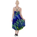 Blue Green Zig Zag Waves Pattern High-Low Halter Chiffon Dress  View2