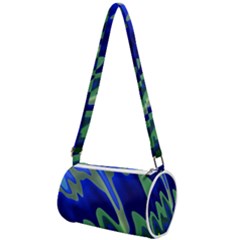 Blue Green Zig Zag Waves Pattern Mini Cylinder Bag