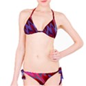 Red Blue Zig Zag Waves Pattern Classic Bikini Set View1