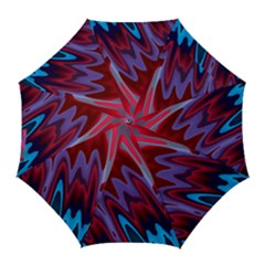 Red Blue Zig Zag Waves Pattern Golf Umbrellas