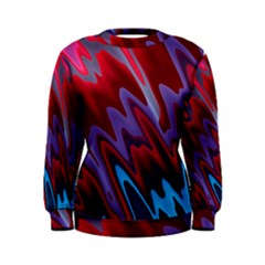 Red Blue Zig Zag Waves Pattern Women s Sweatshirt