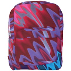 Red Blue Zig Zag Waves Pattern Full Print Backpack