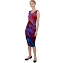 Red Blue Zig Zag Waves Pattern Sleeveless Pencil Dress View2