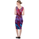 Red Blue Zig Zag Waves Pattern Sleeveless Pencil Dress View4