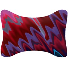 Red Blue Zig Zag Waves Pattern Seat Head Rest Cushion