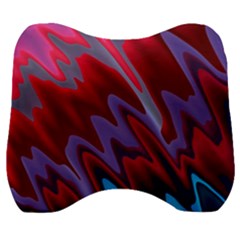 Red Blue Zig Zag Waves Pattern Velour Head Support Cushion