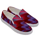 Red Blue Zig Zag Waves Pattern Men s Canvas Slip Ons View3