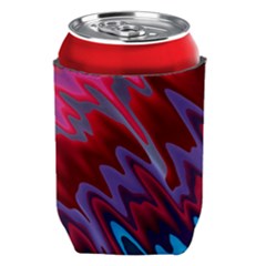 Red Blue Zig Zag Waves Pattern Can Holder