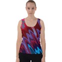 Red Blue Zig Zag Waves Pattern Velvet Tank Top View1