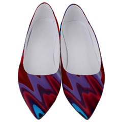 Red Blue Zig Zag Waves Pattern Women s Low Heels