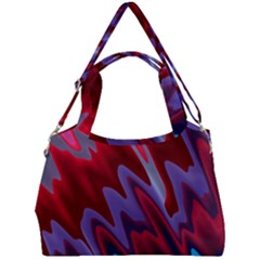 Red Blue Zig Zag Waves Pattern Double Compartment Shoulder Bag