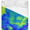 Neon Green Blue Grunge Texture Pattern Duvet Cover (King Size) View1