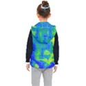 Neon Green Blue Grunge Texture Pattern Kids  Hooded Puffer Vest View2