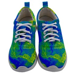 Neon Green Blue Grunge Texture Pattern Mens Athletic Shoes