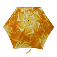 Gold Flames Pattern Mini Folding Umbrellas by SpinnyChairDesigns