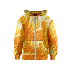 Gold Flames Pattern Kids  Zipper Hoodie