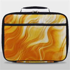 Gold Flames Pattern Full Print Lunch Bag by SpinnyChairDesigns