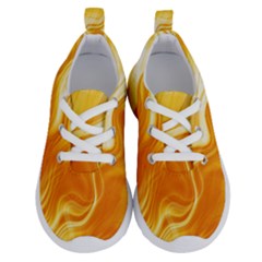 Gold Flames Pattern Running Shoes by SpinnyChairDesigns