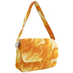 Gold Flames Pattern Courier Bag by SpinnyChairDesigns