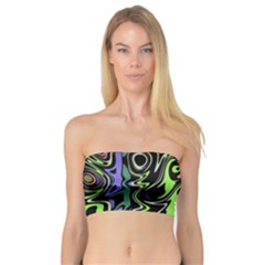 Green And Black Abstract Pattern Bandeau Top by SpinnyChairDesigns