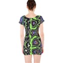 Green and Black Abstract Pattern Short Sleeve Bodycon Dress View2