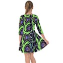 Green and Black Abstract Pattern Smock Dress View2