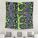 Green and Black Abstract Pattern Square Tapestry (Large) View2