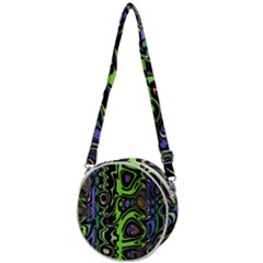 Green And Black Abstract Pattern Crossbody Circle Bag