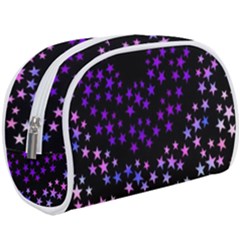 Purple Stars On Black Pattern Makeup Case (large)