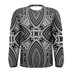 Black And White Intricate Pattern Men s Long Sleeve Tee by SpinnyChairDesigns