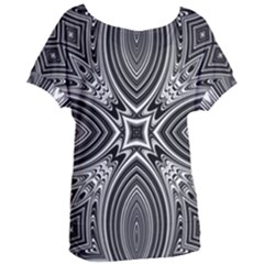 Black And White Intricate Pattern Women s Oversized Tee by SpinnyChairDesigns