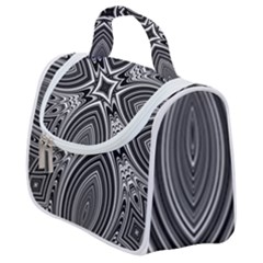 Black And White Intricate Pattern Satchel Handbag by SpinnyChairDesigns