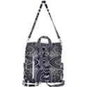 Black and White Intricate Pattern Crossbody Backpack View3