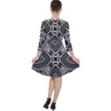 Black and White Intricate Pattern Ruffle Dress View2