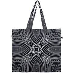 Black And White Intricate Pattern Canvas Travel Bag by SpinnyChairDesigns