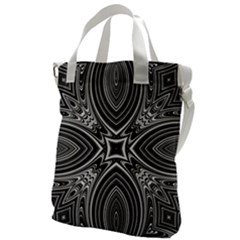 Black And White Intricate Pattern Canvas Messenger Bag