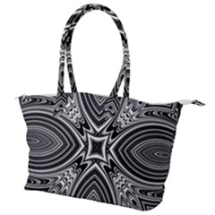 Black And White Intricate Pattern Canvas Shoulder Bag by SpinnyChairDesigns