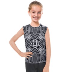 Black And White Intricate Pattern Kids  Mesh Tank Top