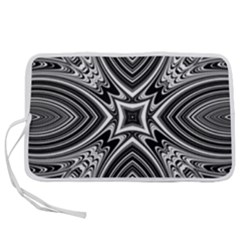 Black And White Intricate Pattern Pen Storage Case (m)