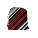 Red Black White Stripes Pattern Drawstring Pouch (Large) View2