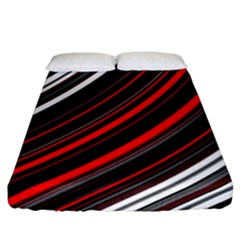 Red Black White Stripes Pattern Fitted Sheet (california King Size) by SpinnyChairDesigns