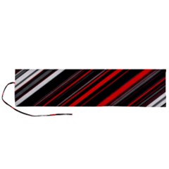 Red Black White Stripes Pattern Roll Up Canvas Pencil Holder (l) by SpinnyChairDesigns