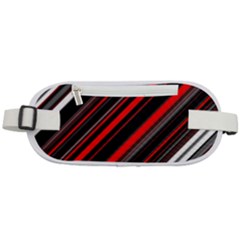 Red Black White Stripes Pattern Rounded Waist Pouch