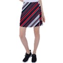 Red Black White Stripes Pattern Tennis Skirt View1