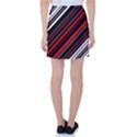 Red Black White Stripes Pattern Tennis Skirt View2