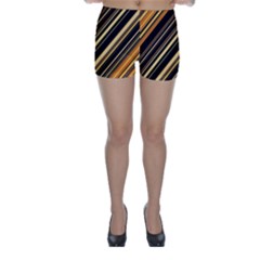 Black And Yellow Stripes Pattern Skinny Shorts by SpinnyChairDesigns