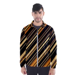 Black And Yellow Stripes Pattern Men s Windbreaker by SpinnyChairDesigns