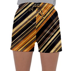 Black And Yellow Stripes Pattern Sleepwear Shorts by SpinnyChairDesigns