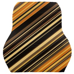 Black And Yellow Stripes Pattern Car Seat Back Cushion  by SpinnyChairDesigns