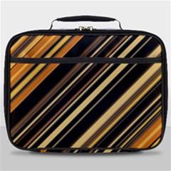 Black And Yellow Stripes Pattern Full Print Lunch Bag by SpinnyChairDesigns